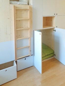 Kubatur ist die Raumlösung für Familien mit Kindern. Design & Konzept by Agathe Descamps.